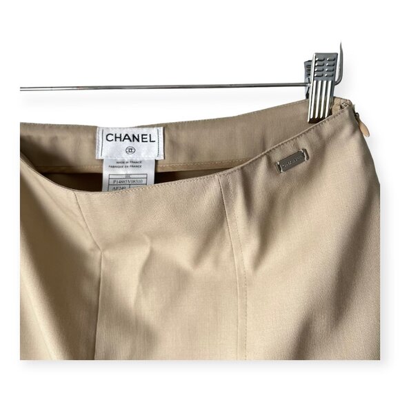 Chanel Beige Tan High Waist Straight Leg Pants - Picture 4 of 7